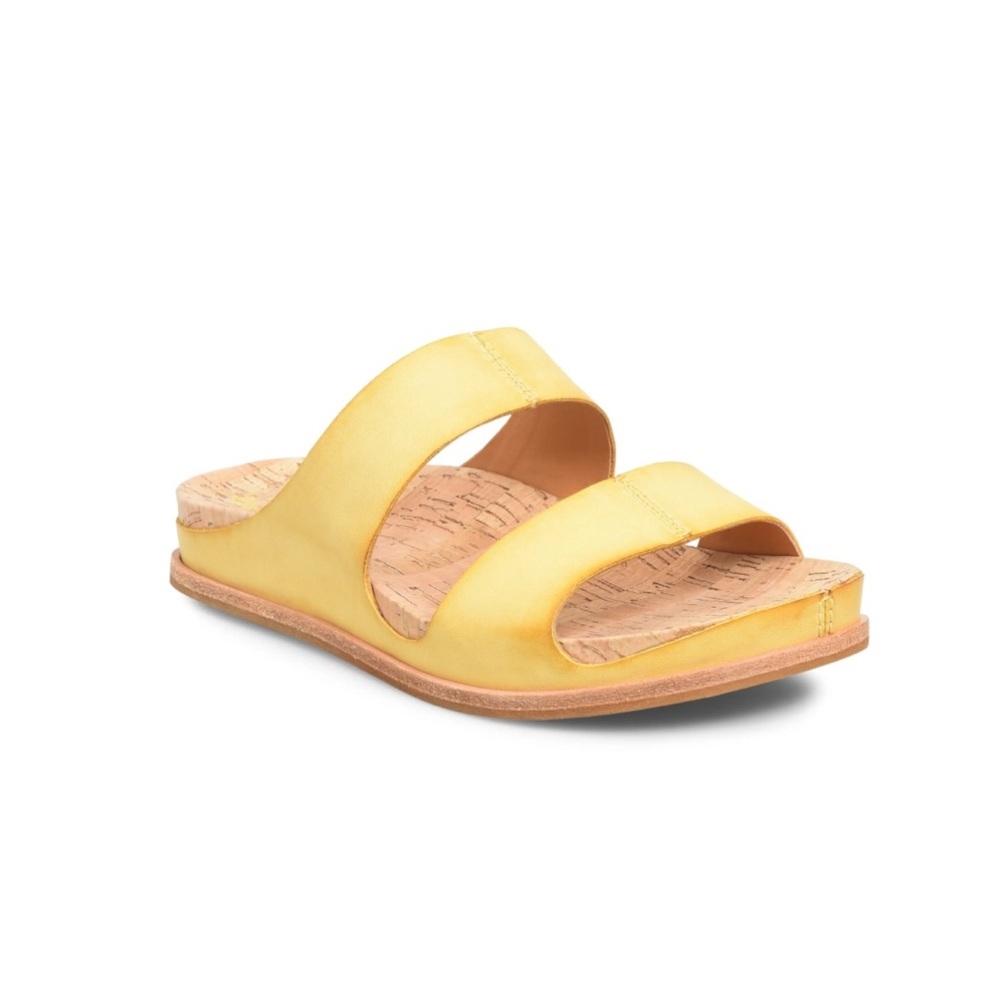 Kork Ease Tutsi dual band Women's Slide Sandals yellow leather size 6 shoe